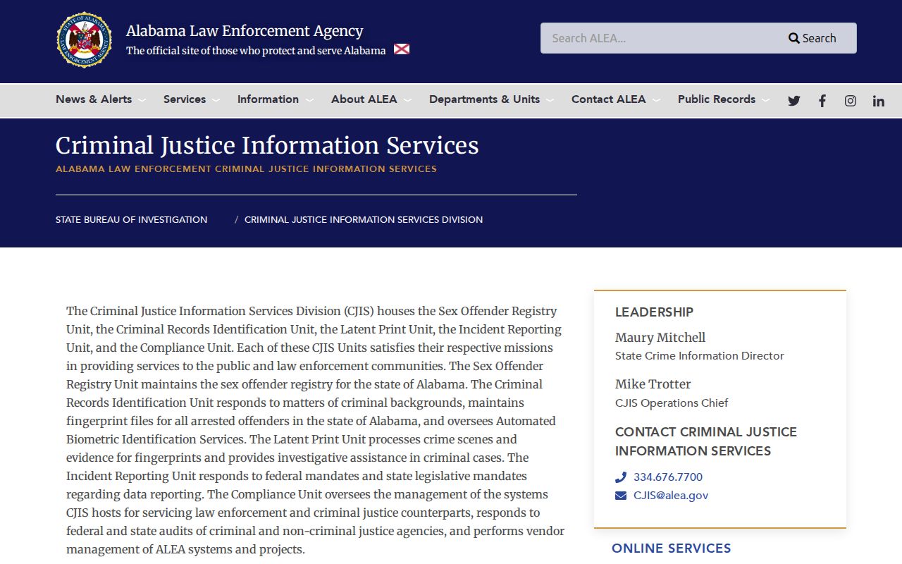 Chambers County criminal history ALEA repository overview