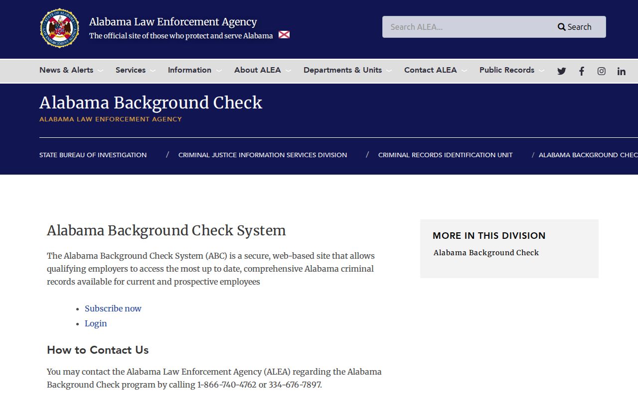 Chambers County criminal history ALEA background check channel