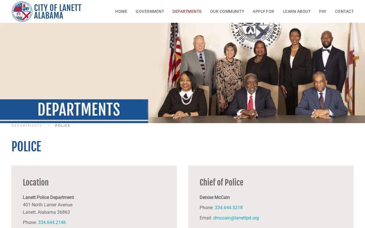 Lanett criminal record check at Lanett Police Department